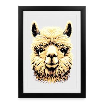 Alpaca - Framed poster (27 × 37 cm) - black - Front