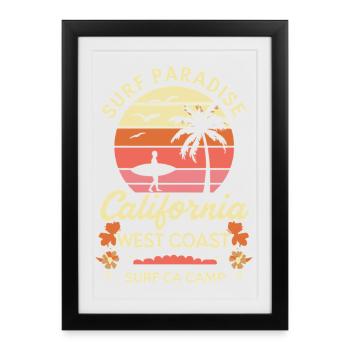 Paradis des surfeurs - Affiche encadrée (27 × 37 cm) - noir - Devant