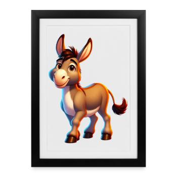 Mule âne - Affiche encadrée (27 × 37 cm) - noir - Devant