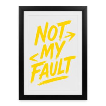 T-shirt Ligne de Défense Humoristique - Affiche encadrée (27 × 37 cm) - noir - Devant