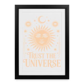 Faites confiance à l’univers Mystical Boho Soleil et Lune - Affiche encadrée (27 × 37 cm) - noir - Devant