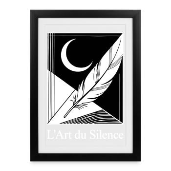 Moon Feather Geometric - Framed poster (27 × 37 cm) - black - Front