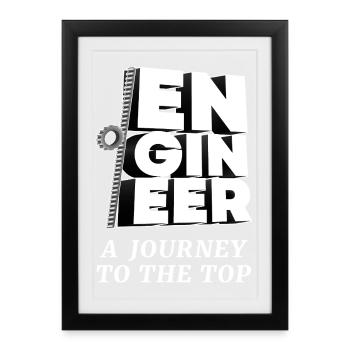 Engineer in 3D – A Journey to the Top - Framed poster (27 × 37 cm) - black - Front