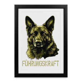 Berger allemand Exécutif Berger allemand - Affiche encadrée (27 × 37 cm) - noir - Devant