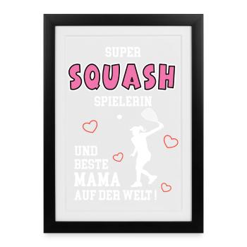 Squash Best Mom Mom Mother's Day Birthday - Framed poster (27 × 37 cm) - black - Front