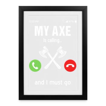Viking Mythology Valhalla Warrior Axe Sayings - Framed poster (27 × 37 cm) - black - Front