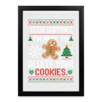 Tech Support Cookie Saying - Framed poster (27 × 37 cm) - black - Front