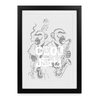 Graffiti Jazz Monkeys - Affiche encadrée (27 × 37 cm) - noir - Devant
