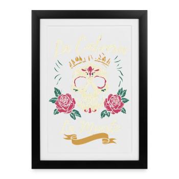 Sugar Skull Weihnachten Mann Floral Geschenk - Gerahmtes Poster (27 × 37 cm) - Schwarz - Vorne
