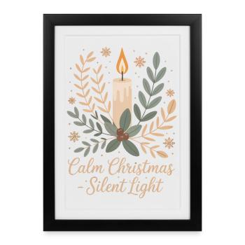 Design botanique de Noël - Affiche encadrée (27 × 37 cm) - noir - Devant