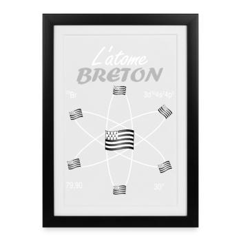 L'Atome Breton Gwenn ha Du Science Fierté BZH - Framed poster (27 × 37 cm) - black - Front