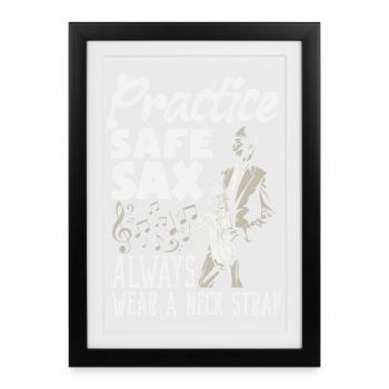 Saxophone - Framed poster (27 × 37 cm) - black - Front