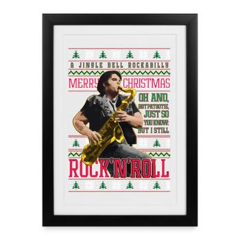 Jingle Bell Rockabilly Noël RHPS Eddie - Affiche encadrée (27 × 37 cm) - noir - Devant