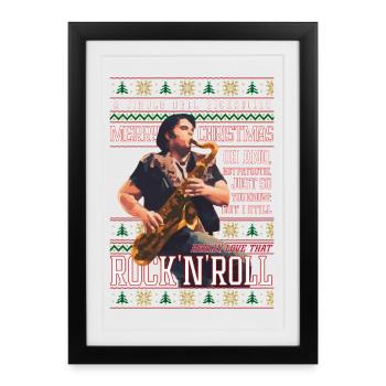 Rockabilly Christmas Rock'n'Roll Ugly Xmas Sweater - Framed poster (27 × 37 cm) - black - Front