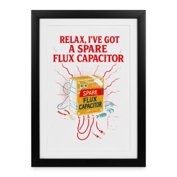 T-shirt mystérieux Flux Capacitor Retro Tech Alternat - Affiche encadrée (27 × 37 cm) - noir - Devant