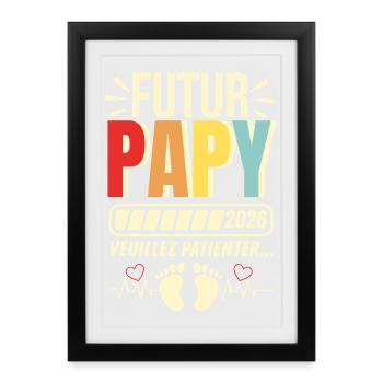 Gift Future Grandpa 2026 Grandpa Announcement - Affiche encadrée (27 × 37 cm) - noir - Devant