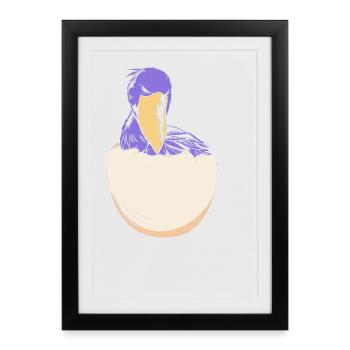 Bec-de-chaussure - Affiche encadrée (27 × 37 cm) - noir - Devant