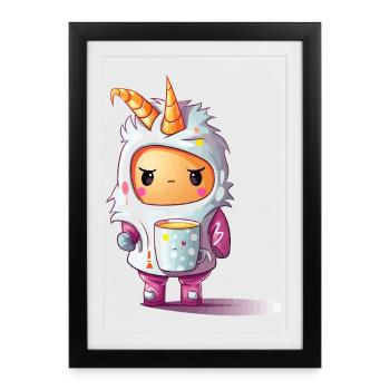 Pastel Unicorn Pullover Hoodie - Framed poster (27 × 37 cm) - black - Front