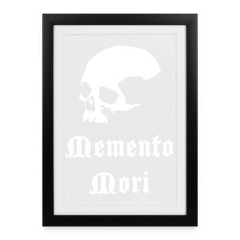 Estampe gothique de crâne Memento Mori - Affiche encadrée (27 × 37 cm) - noir - Devant