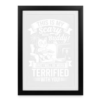 Scary Cat Cuddly Friend - Framed poster (27 × 37 cm) - black - Front