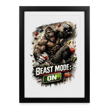 Biestmodus Gorilla – Bouldern & Kletter Shirt - Framed poster (27 × 37 cm) - black - Front