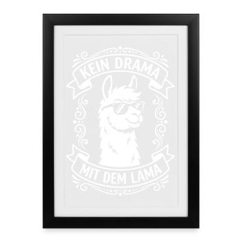 Pas de drame avec le lama - Affiche encadrée (27 × 37 cm) - noir - Devant
