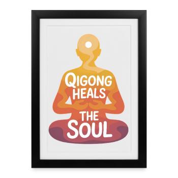 Qigong Tai Chi - Affiche encadrée (27 × 37 cm) - noir - Devant