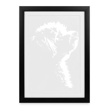 Bichon Frisé Silhouette de chien Wilsigns - Affiche encadrée (27 × 37 cm) - noir - Devant