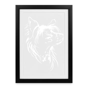 Chinese Crested Dog Silhouette Dogs Wilsigns - Framed poster (27 × 37 cm) - black - Front