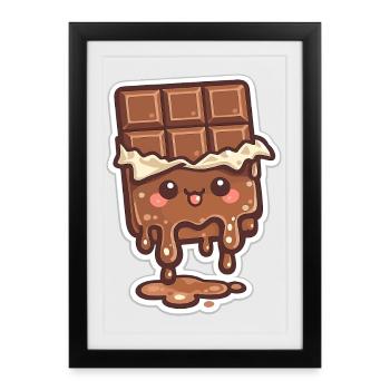 Barre de chocolat fondante - Affiche encadrée (27 × 37 cm) - noir - Devant