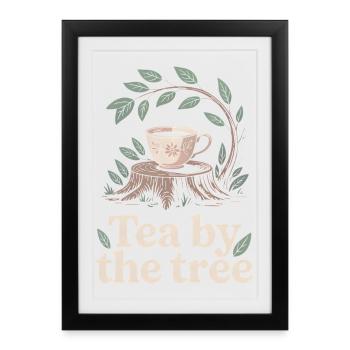 Tea under the tree | Forest, Peace, Nature - Framed poster (27 × 37 cm) - black - Front