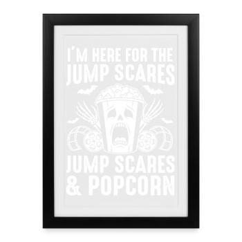 Popcorn Skull Jump Scares - Framed poster (27 × 37 cm) - black - Front