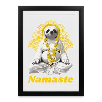 yoga panda namaste méditation om yogi buddha LOL - Affiche encadrée (27 × 37 cm) - noir - Devant