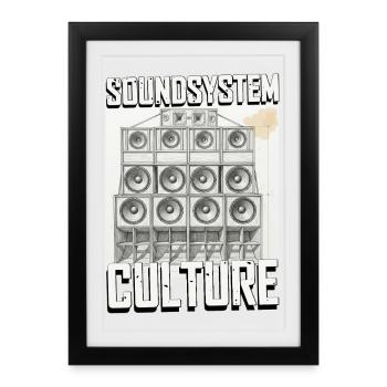 Soundsystem Culture Sketch - Framed poster (27 × 37 cm) - black - Front