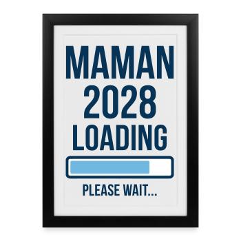 Pregnancy Announcement Mom 2028 Loading - Framed poster (27 × 37 cm) - black - Front