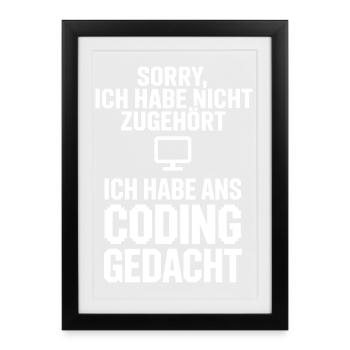 Sorry Coding Head - Framed poster (27 × 37 cm) - black - Front