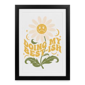 Faire de mon mieux pour la fleur - Affiche encadrée (27 × 37 cm) - noir - Devant