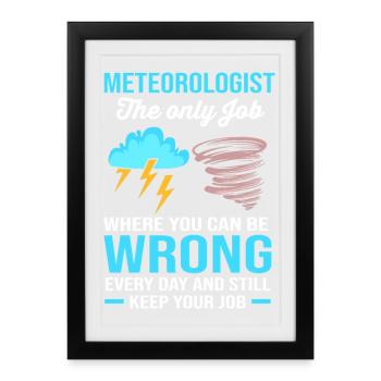 Meteorologe Wetter Meteorologie - Gerahmtes Poster (27 × 37 cm) - Schwarz - Vorne
