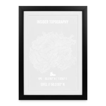 Eifel Topography Hiking GPS Coordinates - Framed poster (27 × 37 cm) - black - Front