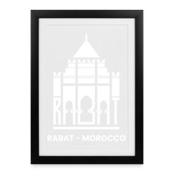 Rabat, Morocco, Capital Tour, Tourists, Moroccans - Framed poster (27 × 37 cm) - black - Front