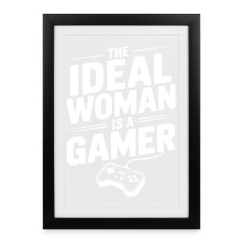 La femme de l’idée est une joueuse - Affiche encadrée (27 × 37 cm) - noir - Devant
