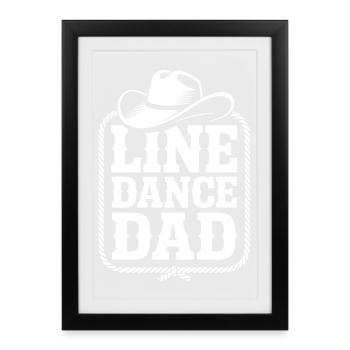 Motif Papa-Cowboy en Line Danse - Affiche encadrée (27 × 37 cm) - noir - Devant