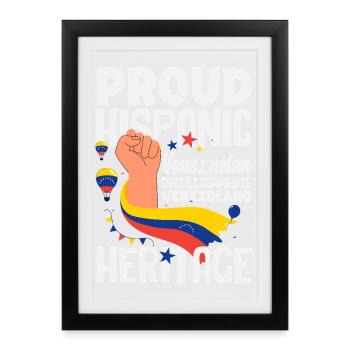 Venezuela Flagge Stolz & Heimat Venezuela - Gerahmtes Poster (27 × 37 cm) - Schwarz - Vorne