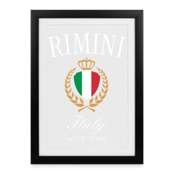Rimini Italy Coat of Arms Crown – Travel Souvenir - Framed poster (27 × 37 cm) - black - Front