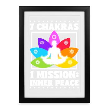 7 Chakras – Paix intérieure - Affiche encadrée (27 × 37 cm) - noir - Devant