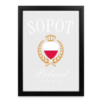 Sopot Poland Coat of Arms Crown – Travel Souvenir - Framed poster (27 × 37 cm) - black - Front