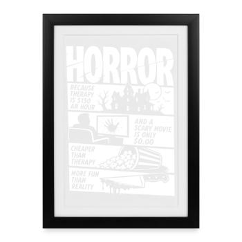 Les films d’horreur avant les responsabilités - Affiche encadrée (27 × 37 cm) - noir - Devant