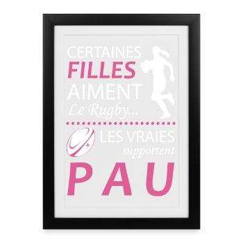 Certaines Filles Aiment Le Rugby Les Vraies Sup... - Affiche encadrée (27 × 37 cm) - noir - Devant