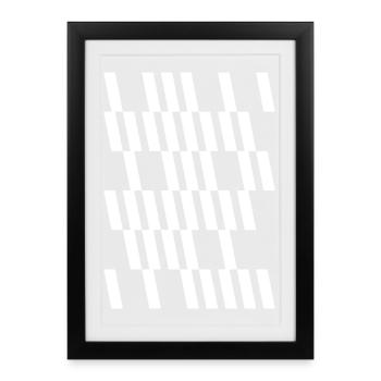 Monochrome Geometric Stripes Grid - Framed poster (27 × 37 cm) - black - Front