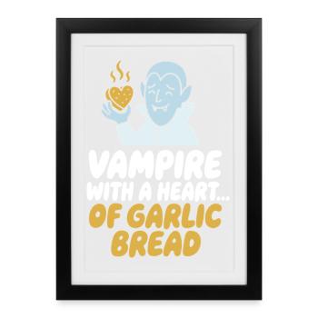 Vampire au cœur d’ail - Affiche encadrée (27 × 37 cm) - noir - Devant